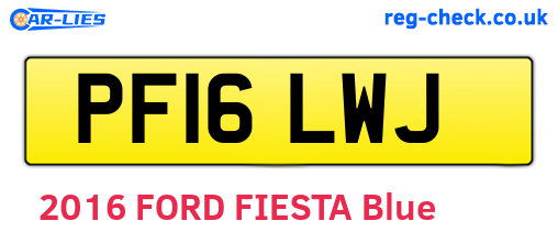 PF16LWJ are the vehicle registration plates.