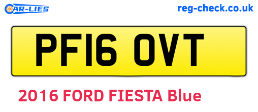 PF16OVT are the vehicle registration plates.