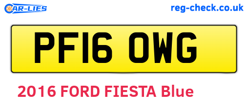 PF16OWG are the vehicle registration plates.