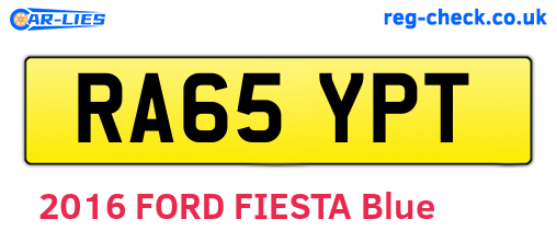 RA65YPT are the vehicle registration plates.