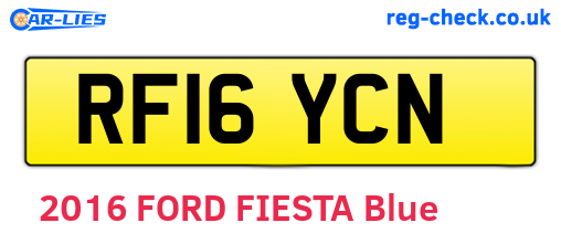 RF16YCN are the vehicle registration plates.