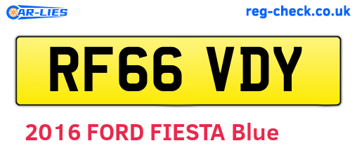 RF66VDY are the vehicle registration plates.