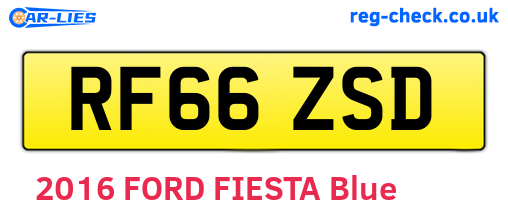RF66ZSD are the vehicle registration plates.