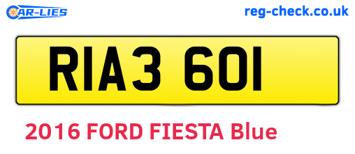 RIA3601 are the vehicle registration plates.