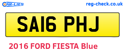SA16PHJ are the vehicle registration plates.