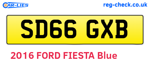 SD66GXB are the vehicle registration plates.
