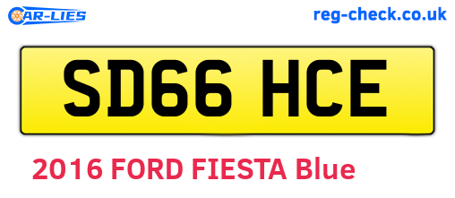SD66HCE are the vehicle registration plates.