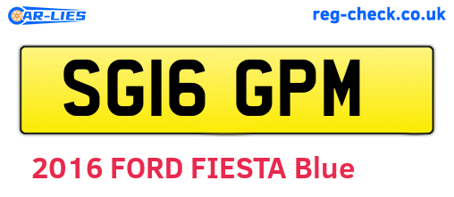 SG16GPM are the vehicle registration plates.