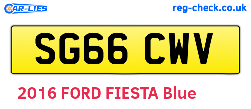 SG66CWV are the vehicle registration plates.