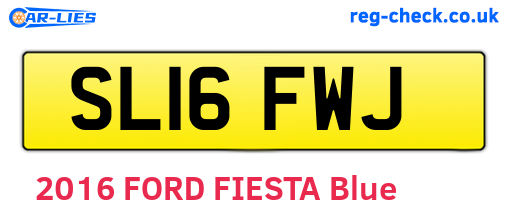 SL16FWJ are the vehicle registration plates.