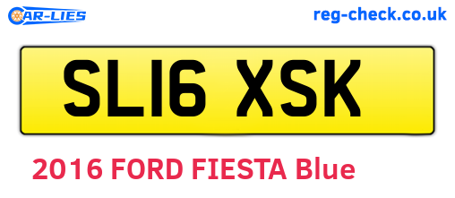 SL16XSK are the vehicle registration plates.