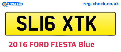 SL16XTK are the vehicle registration plates.