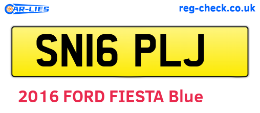 SN16PLJ are the vehicle registration plates.