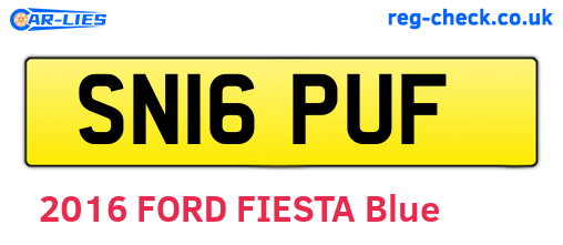 SN16PUF are the vehicle registration plates.