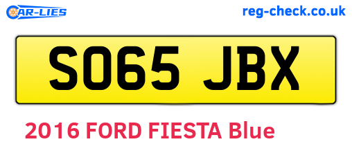 SO65JBX are the vehicle registration plates.