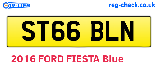 ST66BLN are the vehicle registration plates.