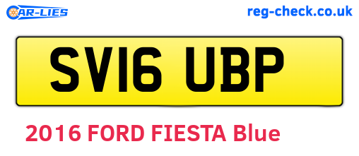 SV16UBP are the vehicle registration plates.
