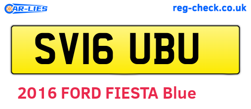 SV16UBU are the vehicle registration plates.