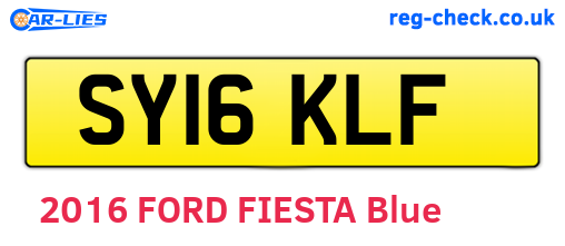 SY16KLF are the vehicle registration plates.