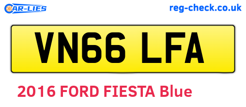 VN66LFA are the vehicle registration plates.