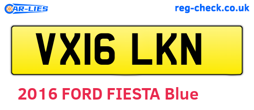 VX16LKN are the vehicle registration plates.