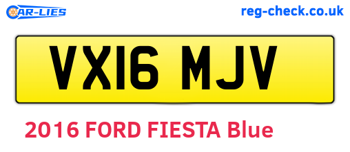VX16MJV are the vehicle registration plates.