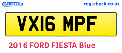 VX16MPF are the vehicle registration plates.