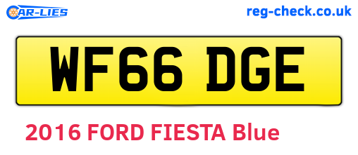 WF66DGE are the vehicle registration plates.