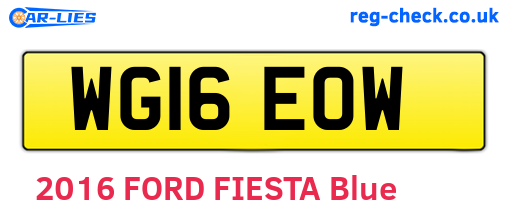 WG16EOW are the vehicle registration plates.