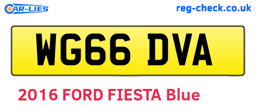 WG66DVA are the vehicle registration plates.