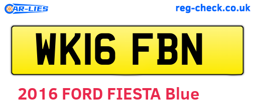 WK16FBN are the vehicle registration plates.