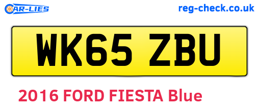 WK65ZBU are the vehicle registration plates.
