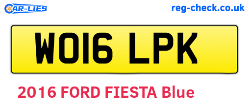 WO16LPK are the vehicle registration plates.