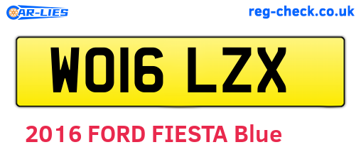 WO16LZX are the vehicle registration plates.