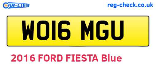 WO16MGU are the vehicle registration plates.