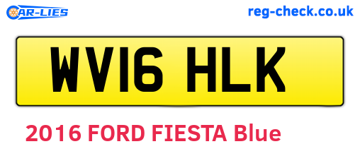 WV16HLK are the vehicle registration plates.
