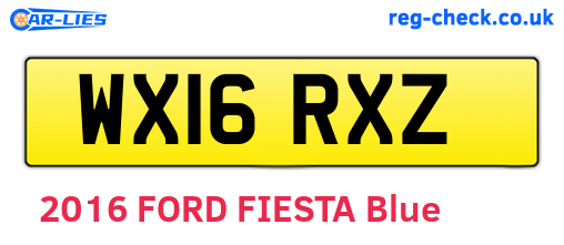 WX16RXZ are the vehicle registration plates.