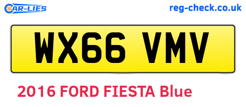 WX66VMV are the vehicle registration plates.