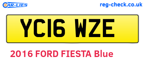 YC16WZE are the vehicle registration plates.