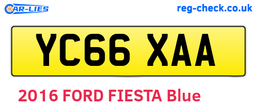 YC66XAA are the vehicle registration plates.
