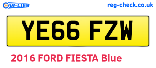 YE66FZW are the vehicle registration plates.