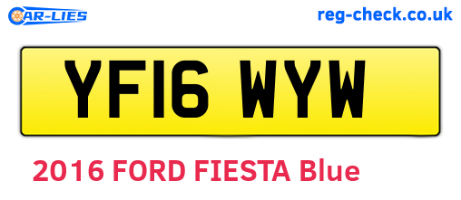 YF16WYW are the vehicle registration plates.