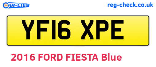 YF16XPE are the vehicle registration plates.