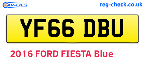 YF66DBU are the vehicle registration plates.