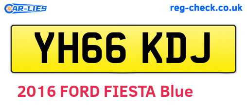 YH66KDJ are the vehicle registration plates.