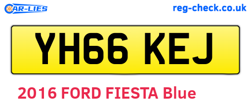 YH66KEJ are the vehicle registration plates.