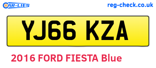 YJ66KZA are the vehicle registration plates.