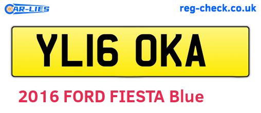 YL16OKA are the vehicle registration plates.