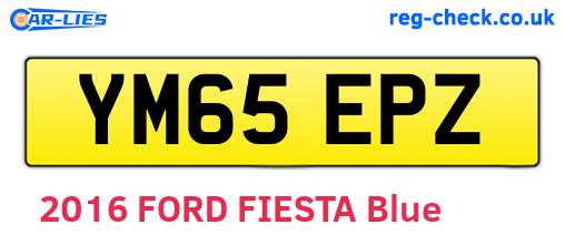 YM65EPZ are the vehicle registration plates.