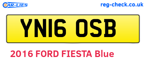 YN16OSB are the vehicle registration plates.